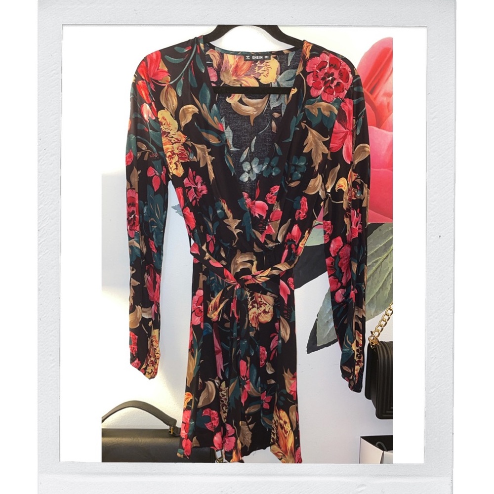 SHEIN Floral Wrap Dress